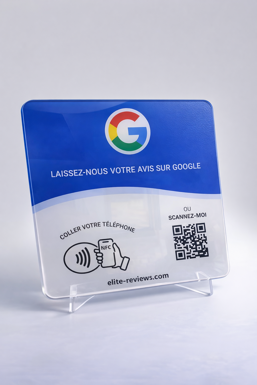 Plaque NFC + QR Code Google Reviews